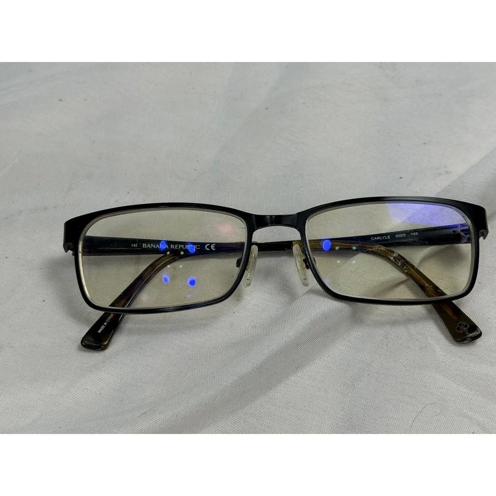 Banana Republic Carlyle Eyeglasses Black Tortoise Rectangular Frames 54-17-145